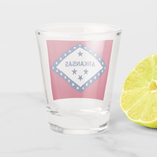 アメリカ合衆国アーカンソー州旗を掲げた愛国的なショットグラス ショットグラス (裏面)