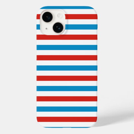 アメリカ合衆国イリノイ州シカゴ市国旗ストライプ柄青 Case-Mate iPhoneケース (裏面)