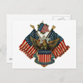 アメリカ合衆国イーグルフラッグスアメリカーナヴィンテージ ポストカード (正面/裏面)