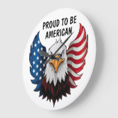 アメリカ合衆国イーグル国旗の壁時計 ラージ壁時計 (傾斜)