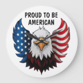 アメリカ合衆国イーグル国旗の壁時計 ラージ壁時計 (正面)