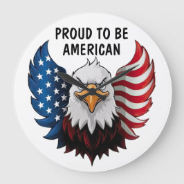 アメリカ合衆国イーグル国旗の壁時計 ラージ壁時計