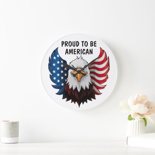 アメリカ合衆国イーグル国旗の壁時計 ラージ壁時計 (ホーム)
