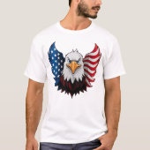 アメリカ合衆国イーグル国旗の白 Tシャツ (正面)