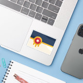 アメリカ合衆国オクラホマ州タルサの旗 シール (ノートパソコンとiPhone)