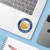 アメリカ合衆国オハイオ州カントンの紋章 シール (ノートパソコンとiPhone)