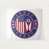 アメリカ合衆国オハイオ州州、オハイオ州のポスター、ウォールキャンバス タペストリー (正面(横))