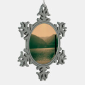 アメリカ合衆国オリンピック国立公園美しい風景 スノーフレークピューターオーナメント (左)