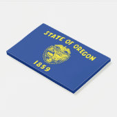 アメリカ合衆国オレゴン州州州旗を持つメモ ポストイット (アングル)