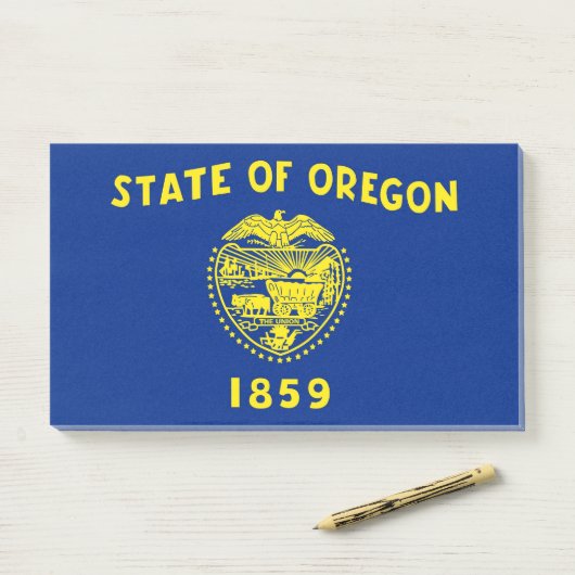 アメリカ合衆国オレゴン州州州旗を持つメモ ポストイット (デスク)