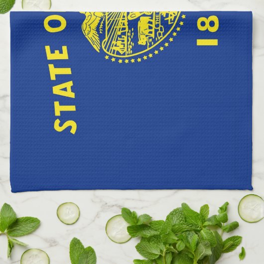 アメリカ合衆国オレゴン州旗を持つキッチンタオル キッチンタオル (折り畳み)