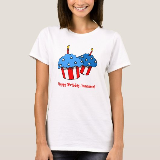 アメリカ合衆国カップケーキ誕生日 Tシャツ (正面)