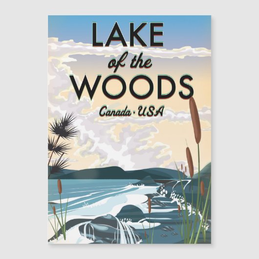 アメリカ合衆国カナダのウッズ湖 (正面)