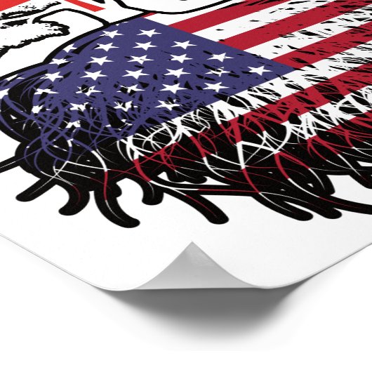 アメリカ合衆国カナダの木のルーツ国旗 ポスター (角)