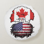 アメリカ合衆国カナダの木のルーツ国旗 ラウンドクッション (裏面)