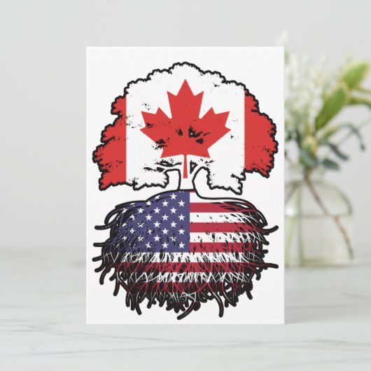 アメリカ合衆国カナダの木のルーツ国旗 招待状 (スタンド正面)