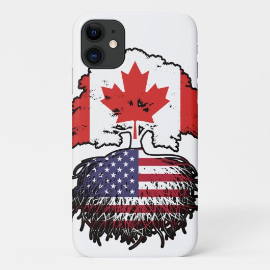 アメリカ合衆国カナダの木のルーツ国旗 Case-Mate iPhoneケース (裏面)