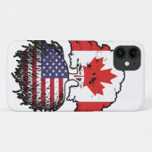 アメリカ合衆国カナダの木のルーツ国旗 Case-Mate iPhoneケース (裏面(横))