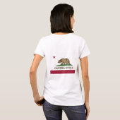 アメリカ合衆国カリフォルニア州の女子フリースジップジョガー国旗 Tシャツ (裏面フル)