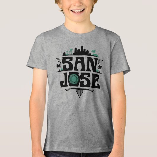 アメリカ合衆国カリフォルニア州サンノゼ トライブレンドTシャツ (正面)