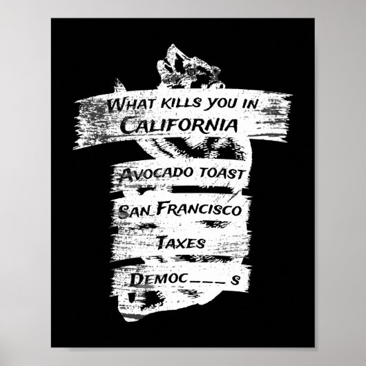 アメリカ合衆国カリフォルニア州メリカおもしろいユーモア ポスター (正面)