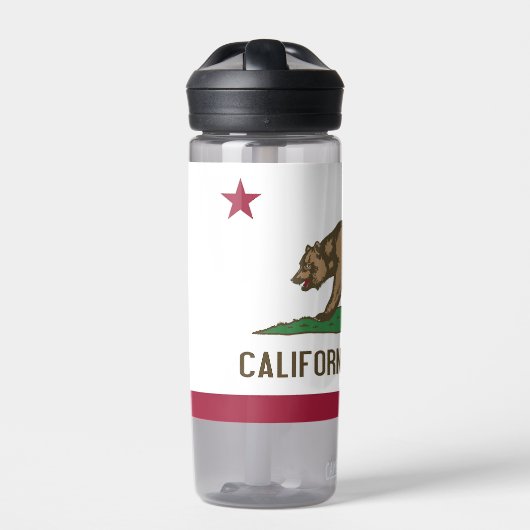 アメリカ合衆国カリフォルニア州州の旗を持つ水瓶 ウォーターボトル (正面)
