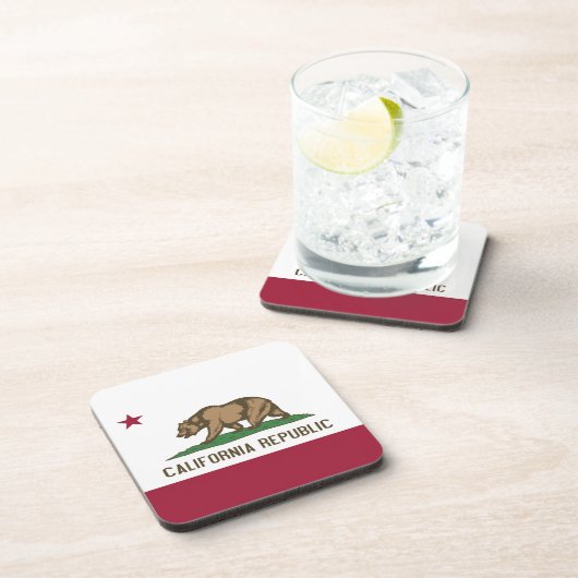 アメリカ合衆国カリフォルニア州旗を持つ懸命プラスチックのコースター コースター (右側)