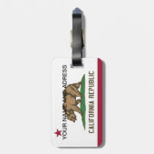 アメリカ合衆国カリフォルニア州旗を持つ荷物タグ ラゲッジタグ (裏面縦)