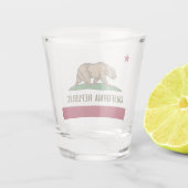 アメリカ合衆国カリフォルニア州旗を掲げた愛国的なショットグラス ショットグラス (裏面)