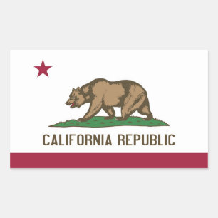 アメリカ合衆国カリフォルニア州旗を貼った長方形シール 長方形シール