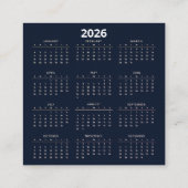 アメリカ合衆国カレンダー 1776-2026 スクエア名刺 (裏面)