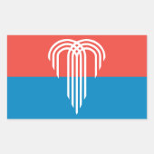 アメリカ合衆国カンザスシティー州旗の長方形シール 長方形シール (正面)