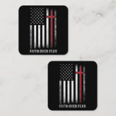 アメリカ合衆国キリスト教国旗Fに対するアメリカのキリスト教信仰 スクエア名刺 (正面/裏面)