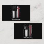 アメリカ合衆国キリスト教国旗Fに対するアメリカのキリスト教信仰 名刺 (正面/裏面)