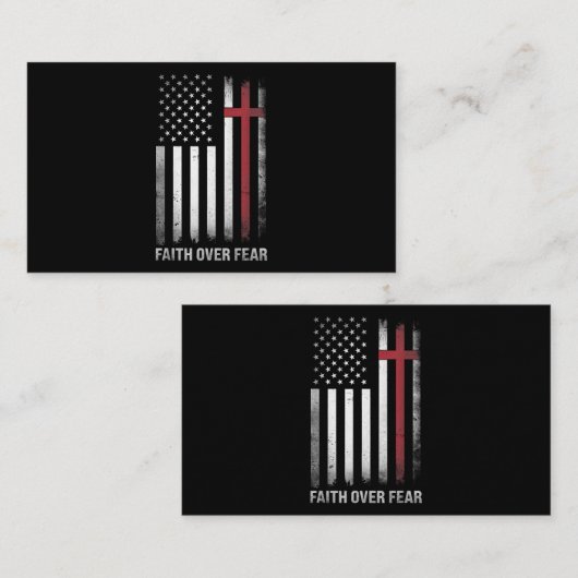アメリカ合衆国キリスト教国旗Fに対するアメリカのキリスト教信仰 名刺 (正面/裏面)