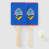 アメリカ合衆国グアム国旗とハンドファンのセット ハンドファン (正面&裏面)