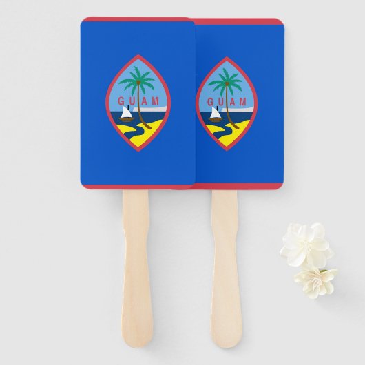 アメリカ合衆国グアム国旗とハンドファンのセット ハンドファン (正面&裏面)