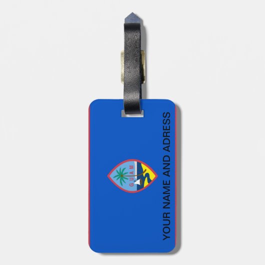 アメリカ合衆国グアム国旗と荷物タグ ラゲッジタグ (裏面縦)