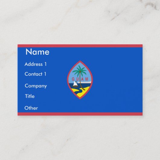 アメリカ合衆国グアム国旗を持つ名刺 名刺 (正面)