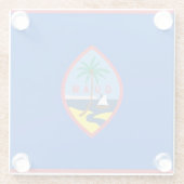 アメリカ合衆国グアム国旗を掲げたガラスコースター ガラスコースター (裏面)