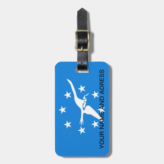 アメリカ合衆国コーパスクリスティシティ国旗と荷札 ラゲッジタグ (正面縦)