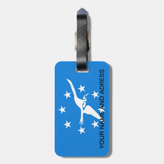 アメリカ合衆国コーパスクリスティシティ国旗と荷札 ラゲッジタグ (裏面縦)