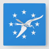 アメリカ合衆国コーパスクリスティシティ国旗を掲げた壁時計 スクエア壁時計 (正面)