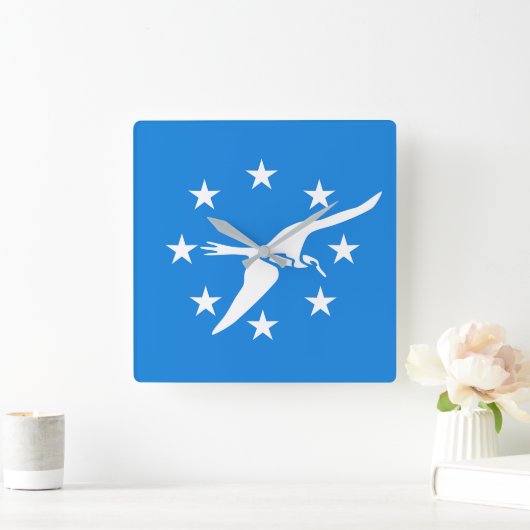 アメリカ合衆国コーパスクリスティシティ国旗を掲げた壁時計 スクエア壁時計 (ホーム)