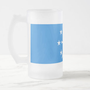 アメリカ合衆国コーパスクリスティ国旗を掲げた曇りガラス製マグ フロストグラスビールジョッキ
