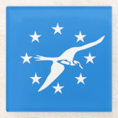 アメリカ合衆国コーパスクリスティ州旗を持つガラスコースター ガラスコースター (正面)