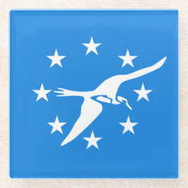 アメリカ合衆国コーパスクリスティ州旗を持つガラスコースター ガラスコースター