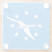 アメリカ合衆国コーパスクリスティ州旗を持つガラスコースター ガラスコースター (裏面)