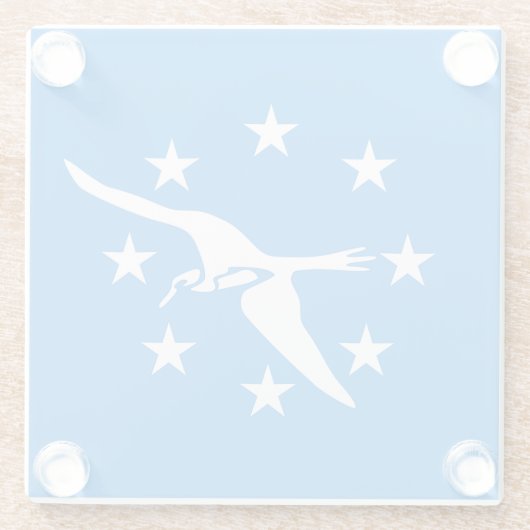 アメリカ合衆国コーパスクリスティ州旗を持つガラスコースター ガラスコースター (裏面)