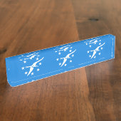 アメリカ合衆国コーパスクリスティ州旗を持つ卓上の銘板 デスクネームプレート (側面)